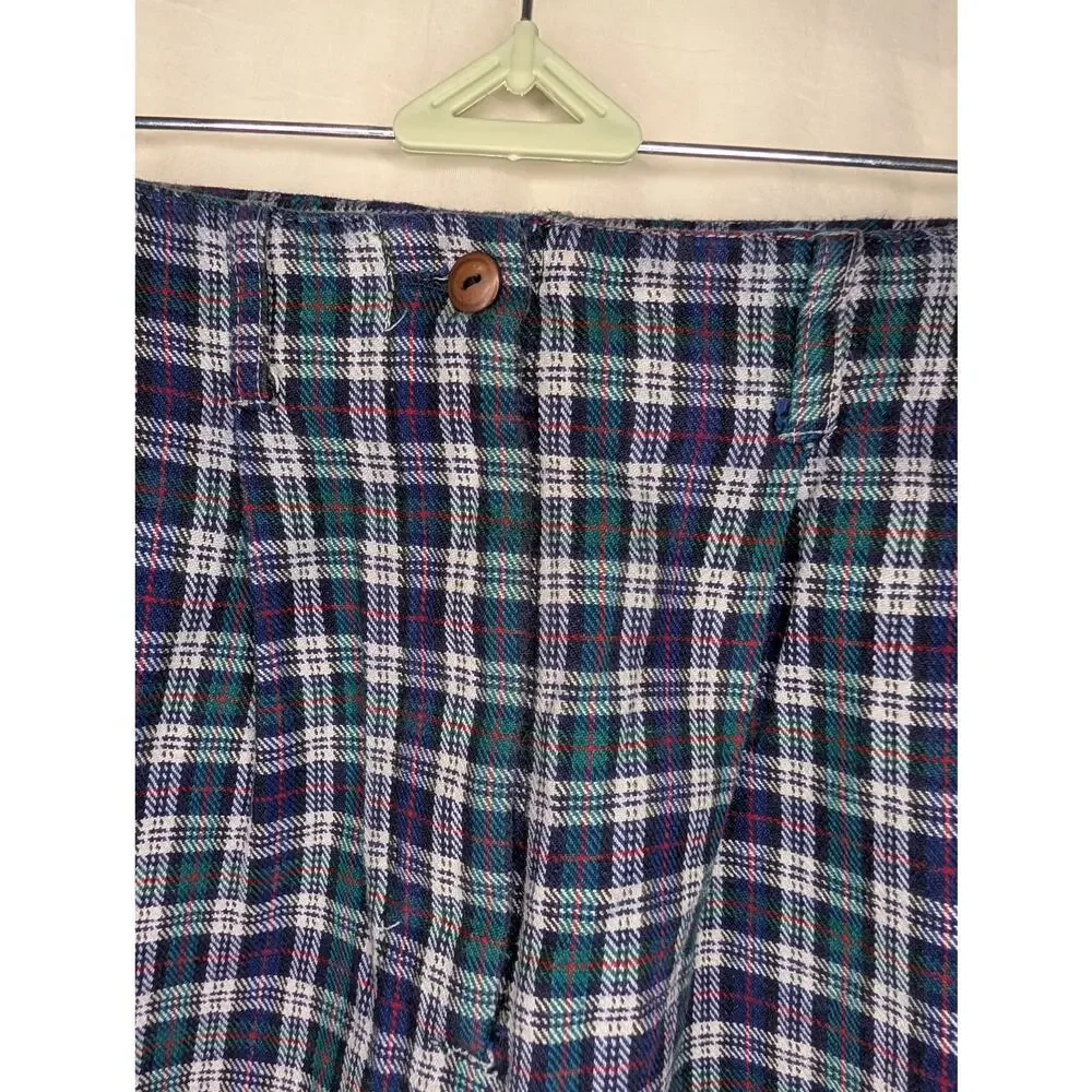 Vintage 100% cotton plaid mini skirt